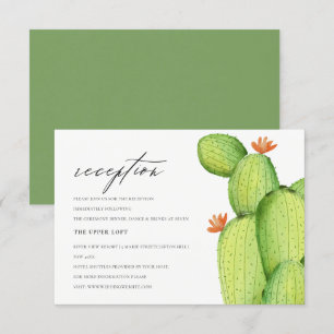 GREEN WATERCOLOUR DESERT CACTUS FLOWER RECEPTION INVITATION