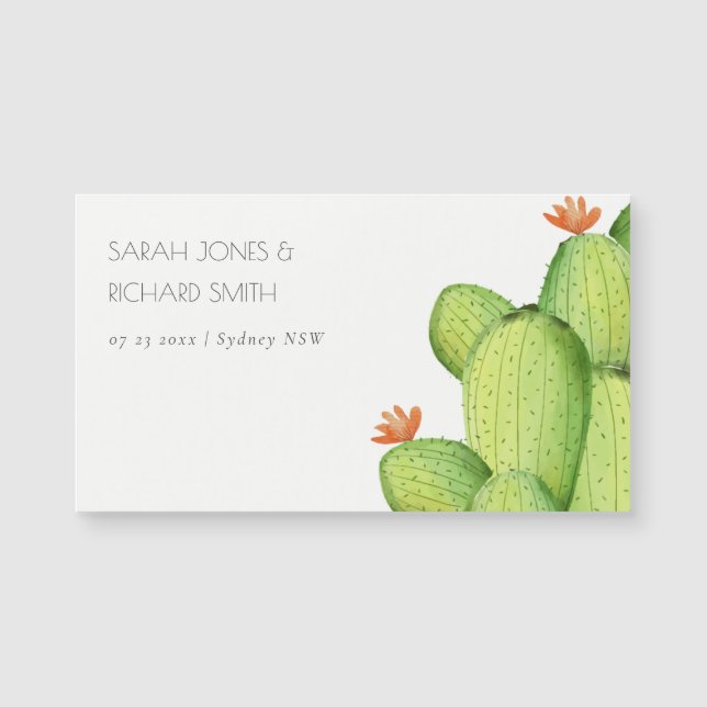GREEN WATERCOLOUR DESERT CACTUS SAVE THE DATE (Front)