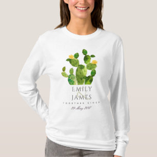GREEN WATERCOLOUR DESERT CACTUS SAVE THE DATE GIFT T-Shirt