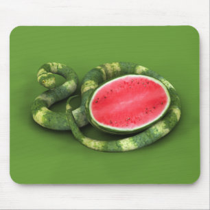 Green Watermelon Snake Mouse Mat