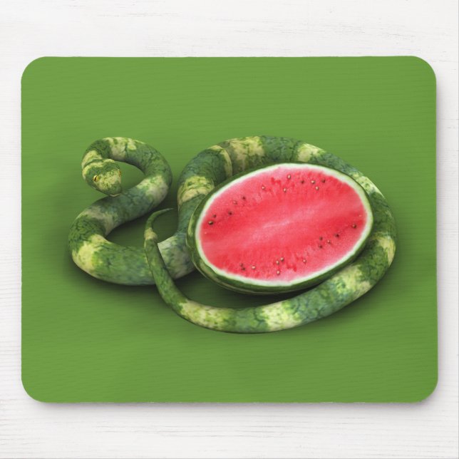 Green Watermelon Snake Mouse Mat (Front)
