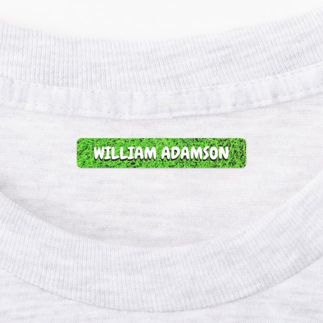 Green Waterproof Iron On Name Labels For Clothes (Affixed)