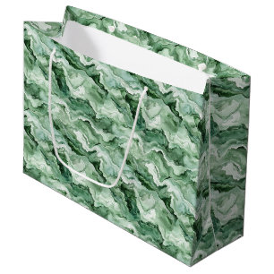 Green Wave Abstract Birthday Large Gift Bag