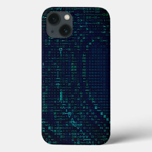 Green Wave Digital Abstract iPhone 13 Case