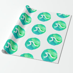 Green Wave Pattern Wrapping Paper