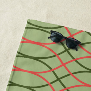 Green Waves  Beach Towel