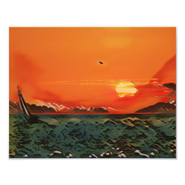 Green Waves Photo Print (Front)