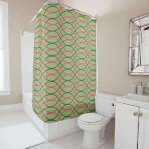 Green Waves  Shower Curtain