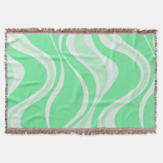 Green Waves Throw Blanket 