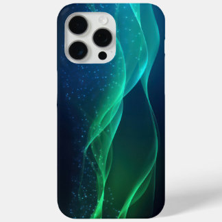 Green waving lines with dots iPhone 15 pro max case