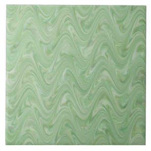 Green Wavy Abstract Pattern Tile