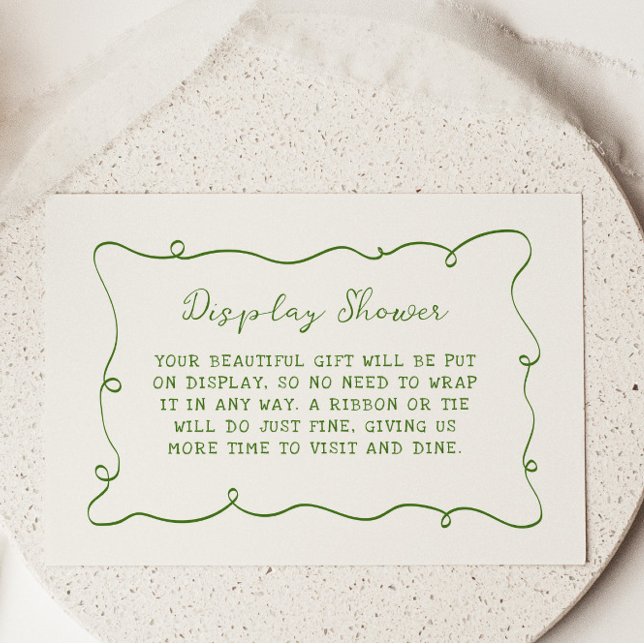 Green Wavy Frame Bridal Shower Display Shower Enclosure Card (Creator Uploaded)