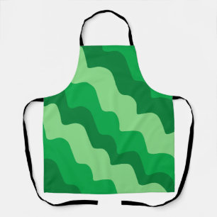 Green wavy ocean waves gradient  apron