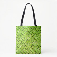 Green Weave Design Tropical Tote