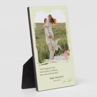 Green Wedding Anniversary Photo memory with Quote Plaque