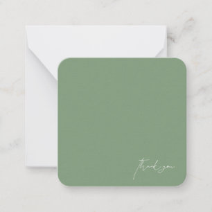 Green Wedding Blank Thank You Card