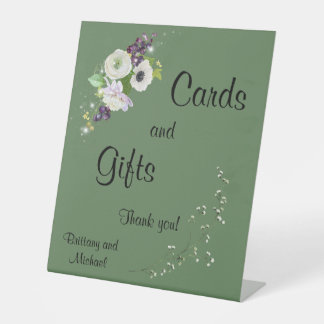 Green Wedding Cards and Gifts Pedestal Sign