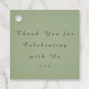 Green Wedding Favor Tag Template