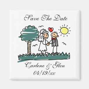 Green Wedding Outdoor Wedding Save The Date Magnet