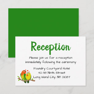 Green Wedding Reception Lovebirds Party Love Invitation