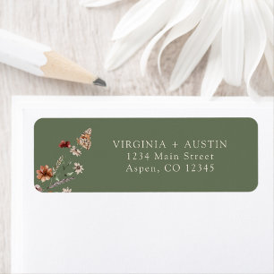 Green Wedding Return Address Label