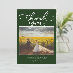 Green Wedding Thank You Card