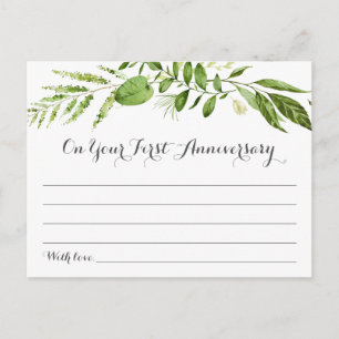 Green Wedding Time Capsule Cards, Rustic Greenery Postcard