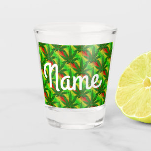 Green Weed party barware Shot Glass