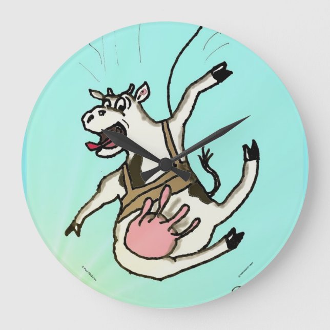 Green Weenii "COWABUNGEE!" Wall Clock (Front)