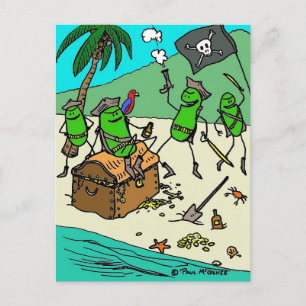 Green Weenii "Pirate Party" Postcard