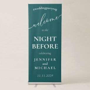 Green Welcome to the wedding rehearsal dinner Retractable Banner