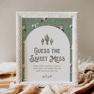 Green Western Guess the Sweet Mess Shower Sign