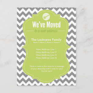 Green We've Moved Change of Address Postcards