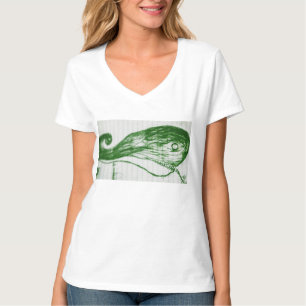 green whale drawing manga anime cartoon T-Shirt