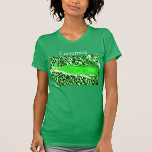 Green whale swimming design  T-Shirt