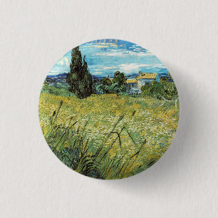 Green Wheat Field  Vincent van Gogh   3 Cm Round Badge