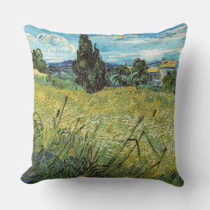 Green Wheat Field  Vincent van Gogh Cushion