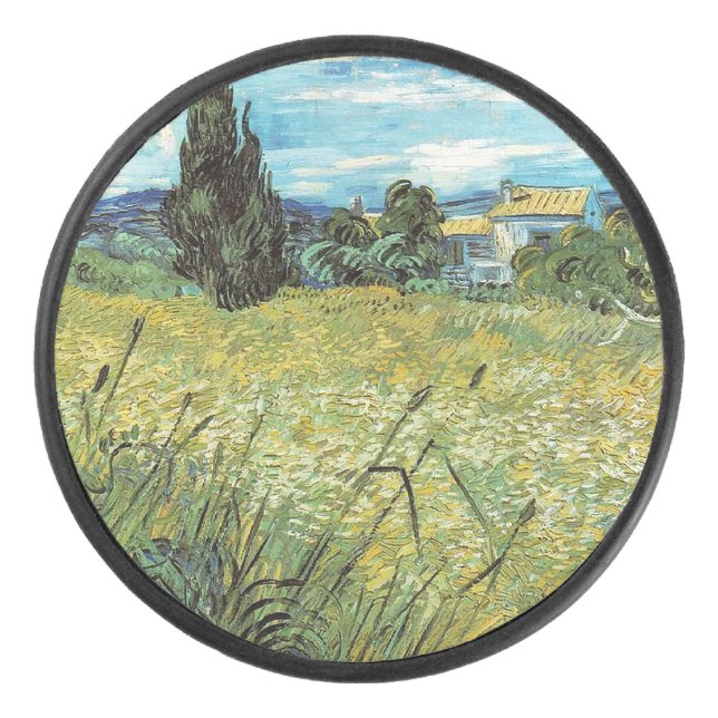 Green Wheat Field  Vincent van Gogh  Hockey Puck (Front)