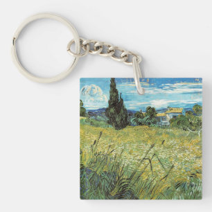 Green Wheat Field Vincent van Gogh Key Ring