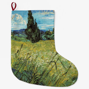 Green Wheat Field  Vincent van Gogh    Large Christmas Stocking