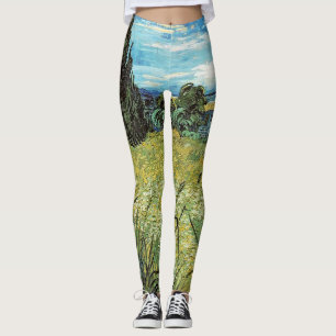 Green Wheat Field  Vincent van Gogh  Leggings