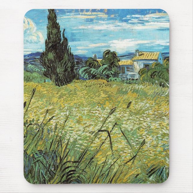 Green Wheat Field  Vincent van Gogh   Mouse Mat (Front)