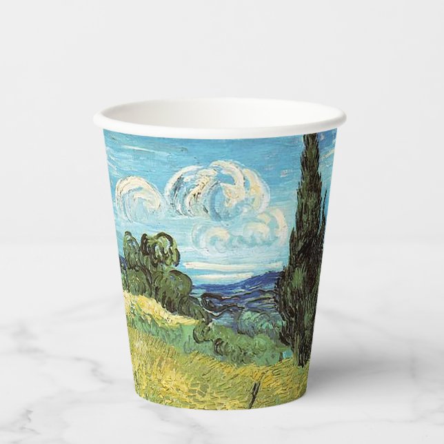 Green Wheat Field  Vincent van Gogh    Paper Cups (Front)