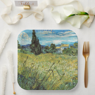 Green Wheat Field  Vincent van Gogh      Paper Plate