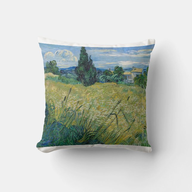 Green Wheat Field with Cypress 1889 by Vincent van Cushion (Front)