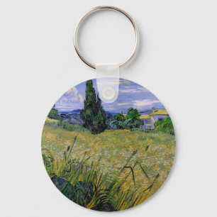 Green Wheat Field with Cypress by Van Gogh. Key Ring