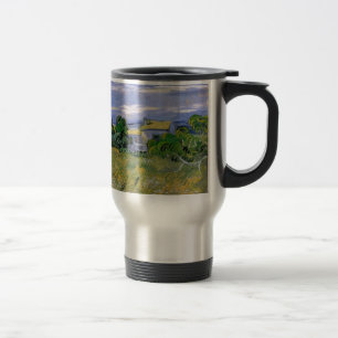 Green Wheat Field with Cypress by Van Gogh. Travel Mug