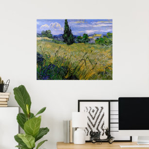 Green Wheat Field with Cypress by Vincent van Gogh Poster