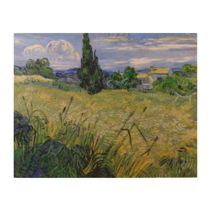 Green Wheat Field with Cypress by Vincent van Gogh Wood Wall Art