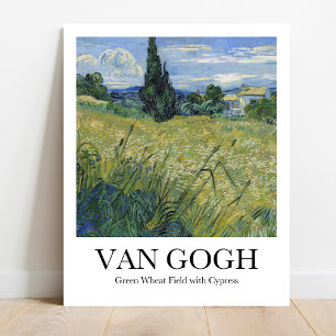 Green Wheat Field with Cypress by Vincnt van Gogh Poster